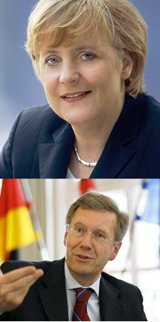 Angela Merkel, Chancellor; and Christian Wulff, President